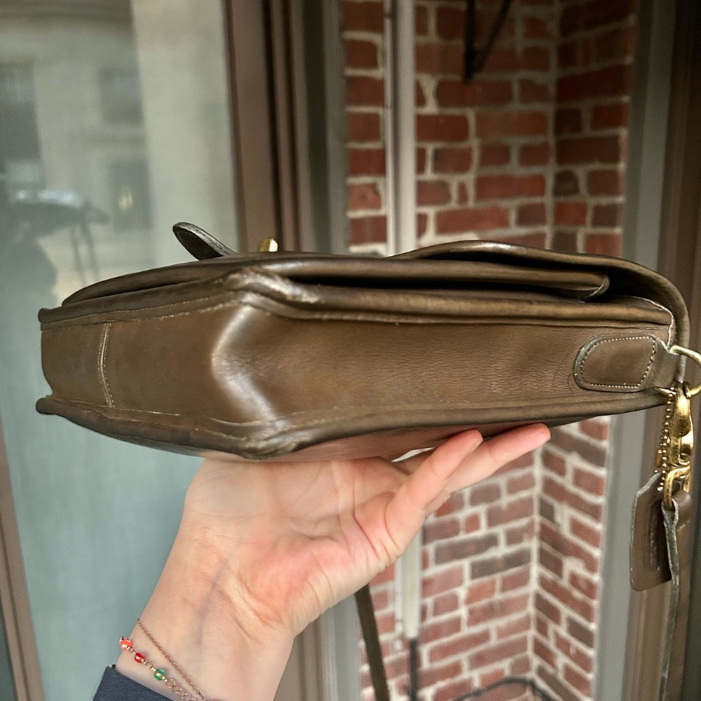 Vintage coach olive station bag style 5130 green leather crossbody retro 90s y2k - Picture 7 of 15